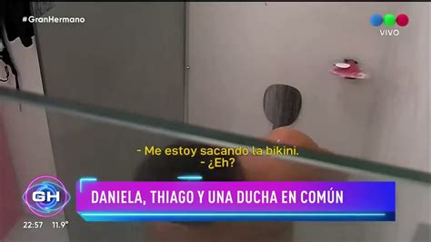 thiago y daniela en la ducha|Gran Hermano 2022: Tiago y Daniela se bañaron juntos